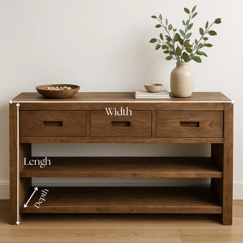 Handcrafted Solid Wood Console, Console Table