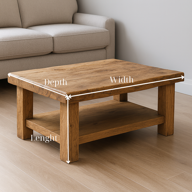 Handmade Solid Wood Living Room Table - Rustic Wood Coffee Table - Wood Coffee Table