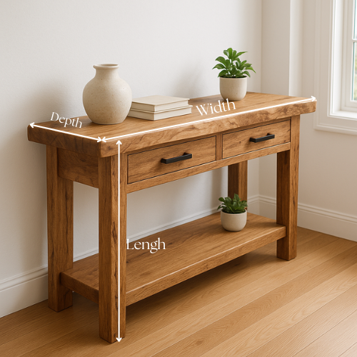 Handcrafted Solid Wood Console Table – Modern Organic Simplicity