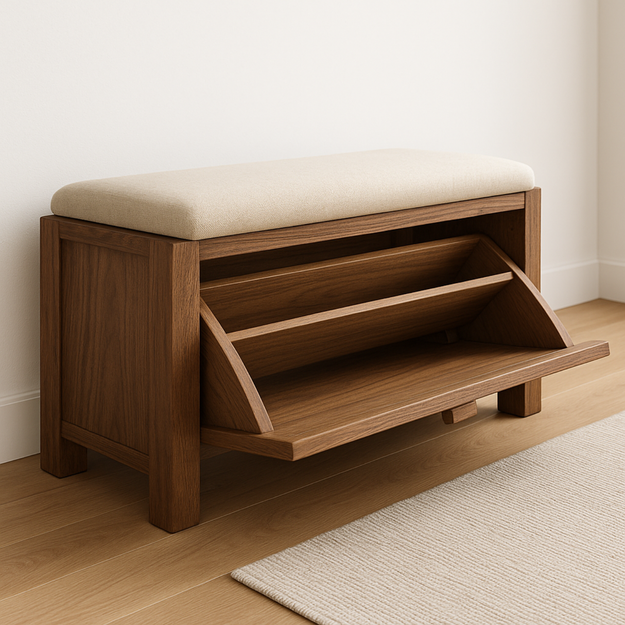 Handcrafted Solid Wood Rustic Bench – Natural Live-Edge Slab Entryway Seating