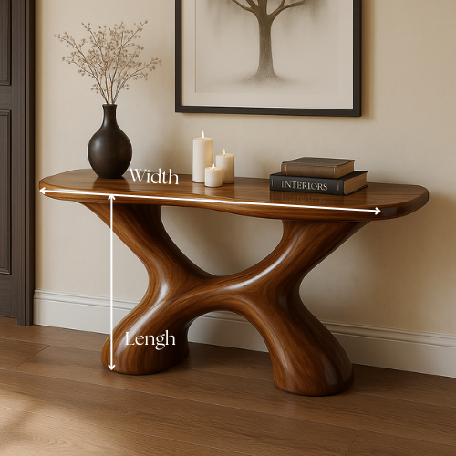 Handcrafted Solid Wood Fusion Console Table – Organic Modern Aesthetic