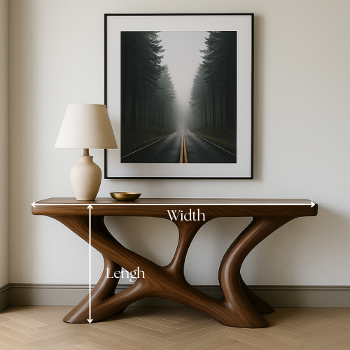 Handcrafted Solid Wood Horizon Console Table – Contemporary Organic Design