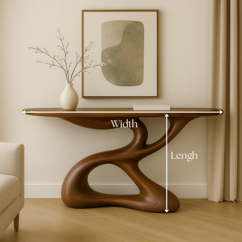 Handcrafted Solid Wood Flow Console Table – Contemporary Organic Design