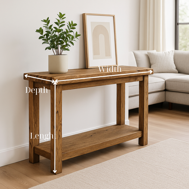Rustic Soild Wood Console Table: Farmhouse Entryway Furniture