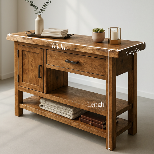 Handcrafted Solid Wood Console Table – Modern Rustic Functionality