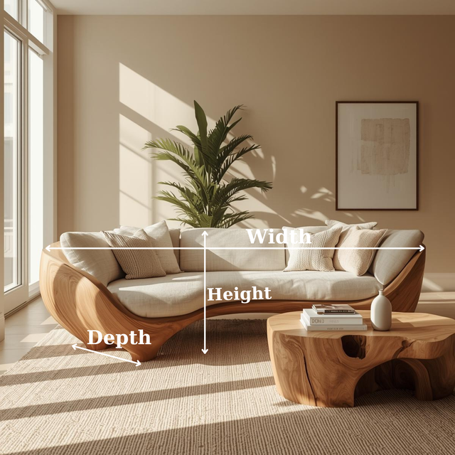 Handcrafted Solid Walnut Sofa – Modern Sculptural Wood Couch with Smooth Organic Curves