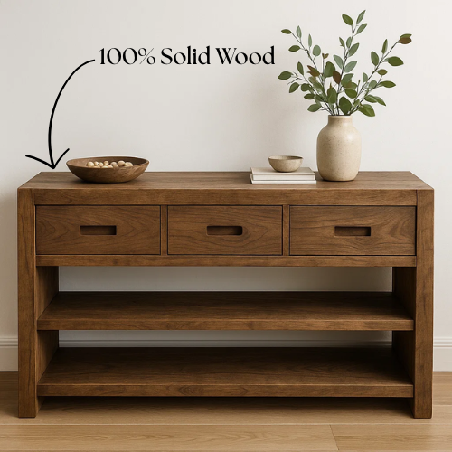Handcrafted Solid Wood Console, Console Table
