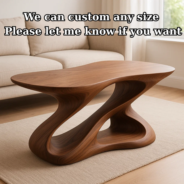 Handcrafted Solid Wood Coffee Table – Rustic Thick Slab Design for Living Room