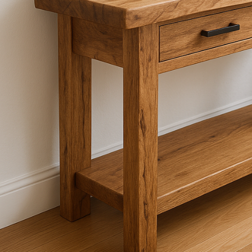Handcrafted Solid Wood Console Table – Modern Organic Simplicity