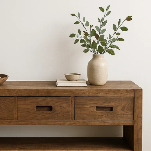 Handcrafted Solid Wood Console, Console Table