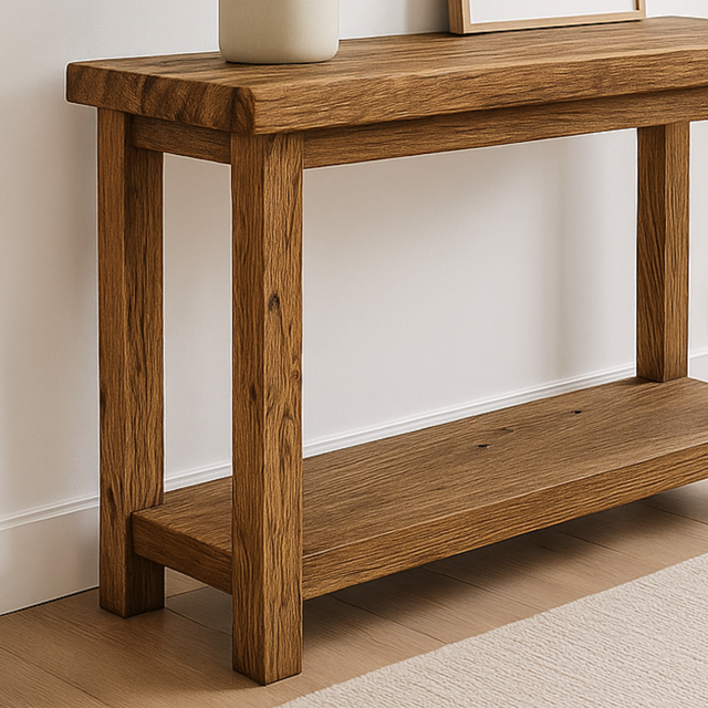Rustic Soild Wood Console Table: Farmhouse Entryway Furniture