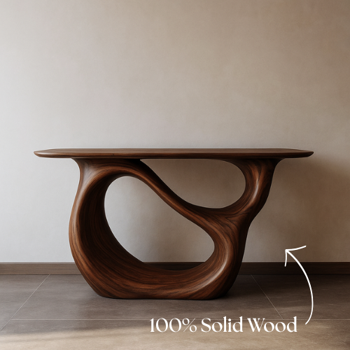 Handcrafted Solid Wood Infinity Console Table – Organic Modern Design