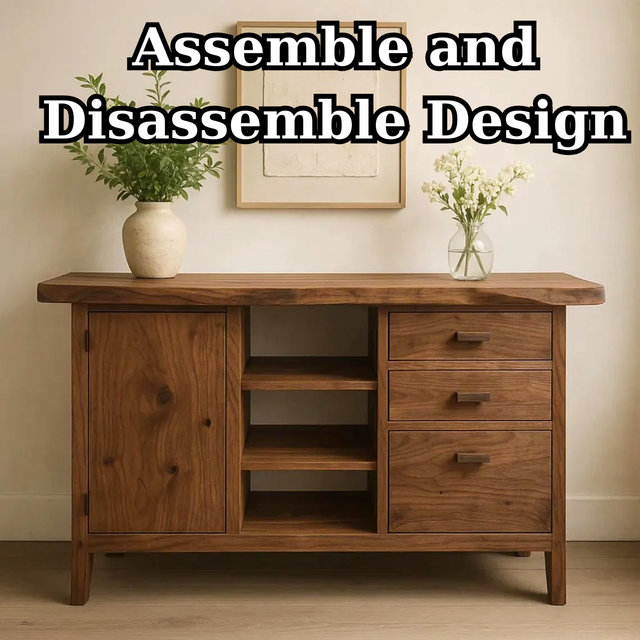 Handcrafted Solid Wood Console Table – Live-Edge Slab with Cabinet and Drawers