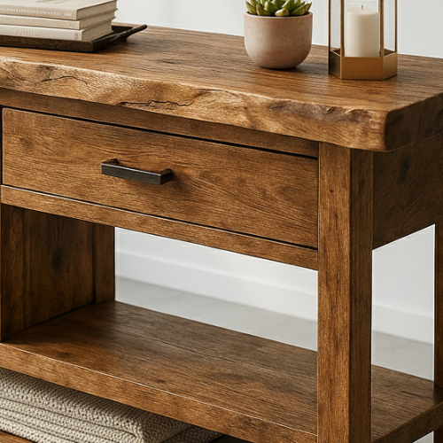 Handcrafted Solid Wood Console Table – Modern Rustic Functionality