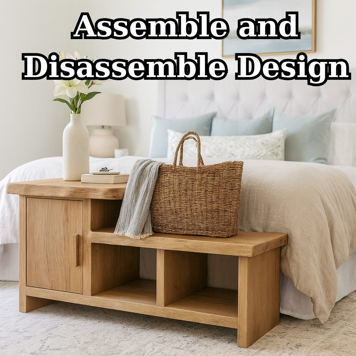 Handcrafted Solid Wood Bench – Modern Organic Seating with Versatile Storage