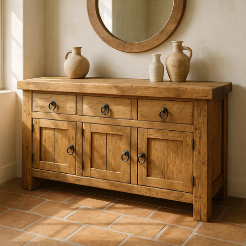 Handcrafted Solid Wood Console Table, Rustic Farmhouse Charm