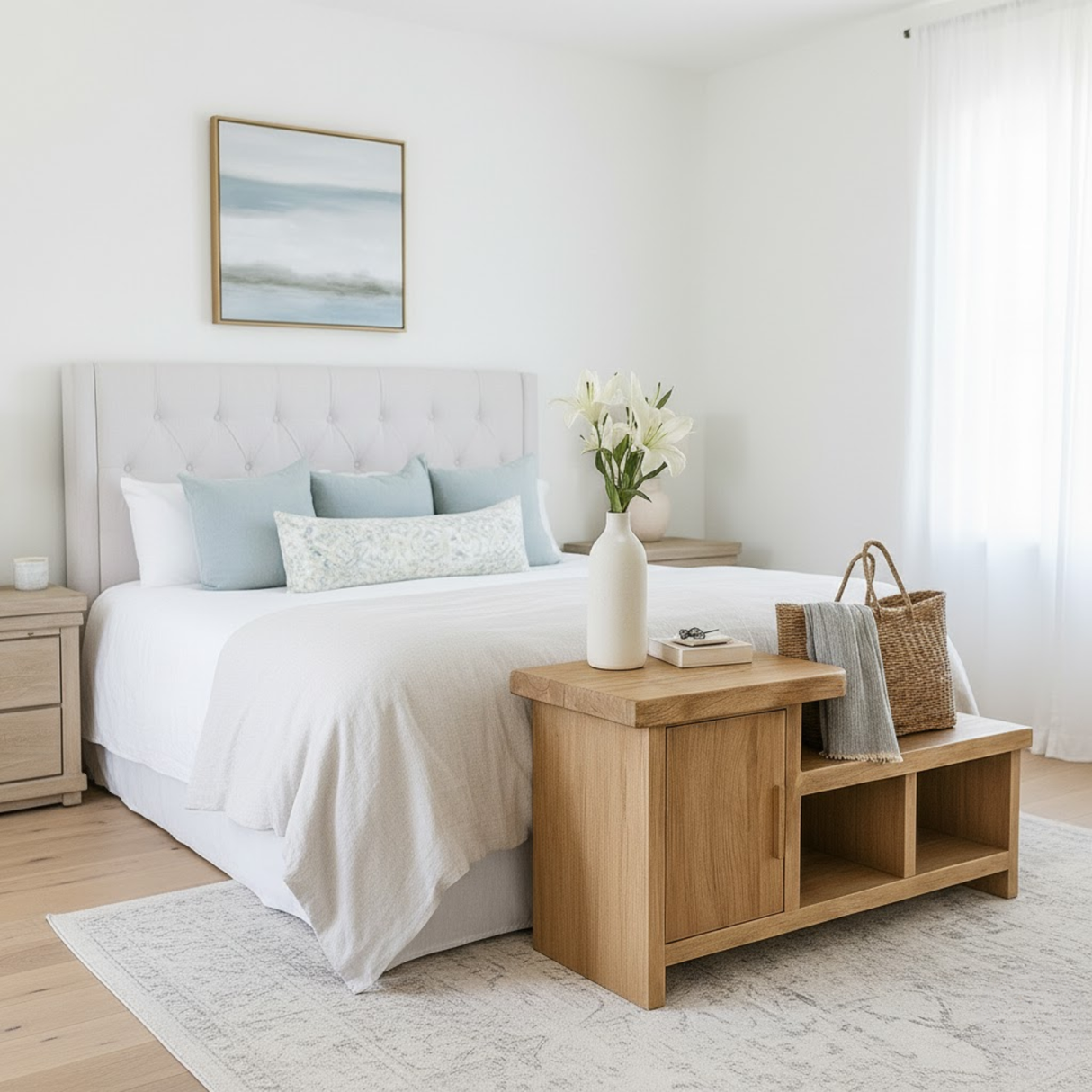 Handcrafted Solid Wood Bench – Modern Organic Seating with Versatile Storage