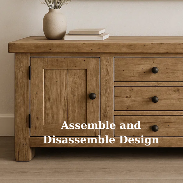 Handcrafted Solid Wood TV Stand - Rustic Oak Farmhouse Media Console Furniture