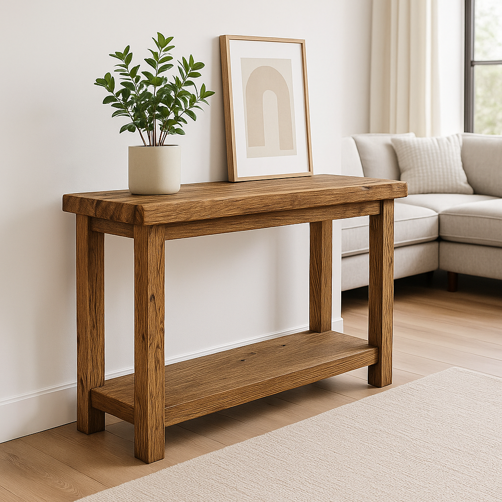 Rustic Soild Wood Console Table: Farmhouse Entryway Furniture