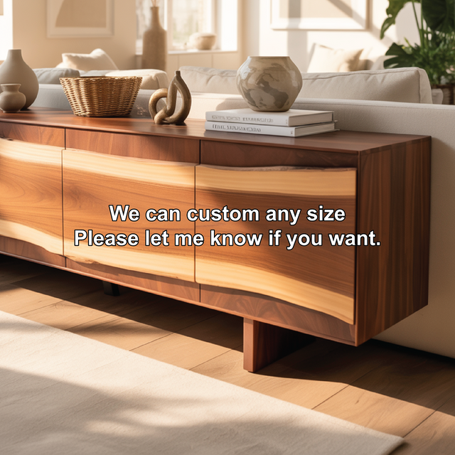 Solid Wood Console Table with Natural Flowing Grain | Handcrafted Luxury Living Room Furniture