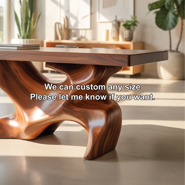 Solid Wood Console Table with Sculptural Organic Base – Handcrafted Statement Furniture