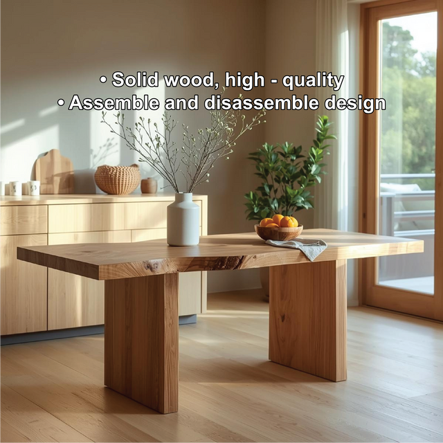Handcrafted Solid Wood Dining Table with Live Edge Top for Modern Natural Kitchen Spaces