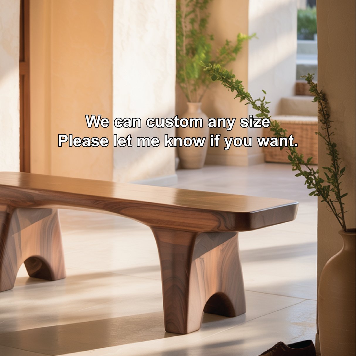 Handcrafted Solid Wood Entryway Bench with Sculpted Legs for Modern Minimalist Interiors