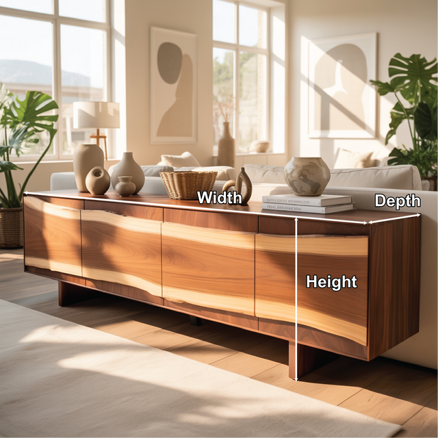 Solid Wood Console Table with Natural Flowing Grain | Handcrafted Luxury Living Room Furniture