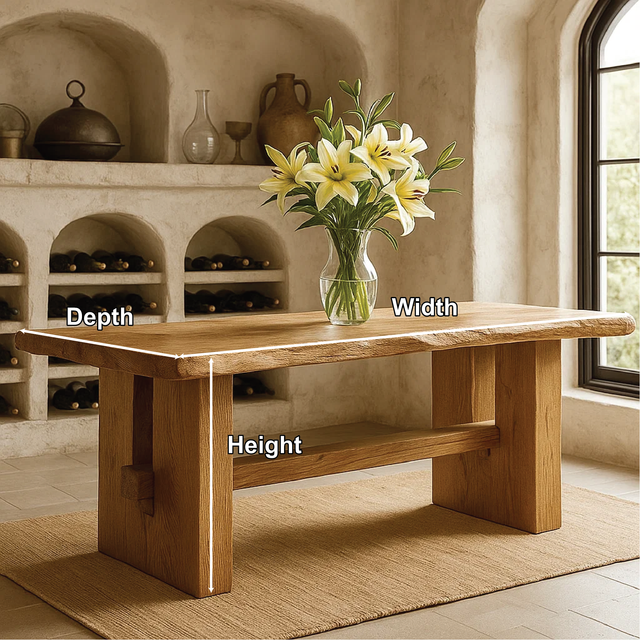 Handcrafted Solid Wood Console Table with Live Edge Design for Rustic Modern Home Interiors