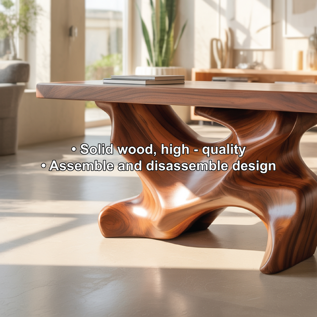 Solid Wood Console Table with Sculptural Organic Base – Handcrafted Statement Furniture