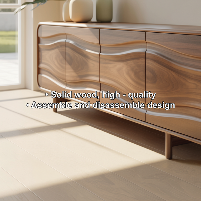 Handcrafted Solid Wood Console Table with Unique Wavy Design for Modern Living Spaces
