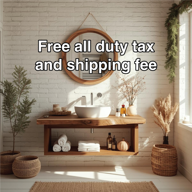 Handcrafted Solid Wood Floating Bathroom Vanity with Natural Live Edge for Modern Interiors