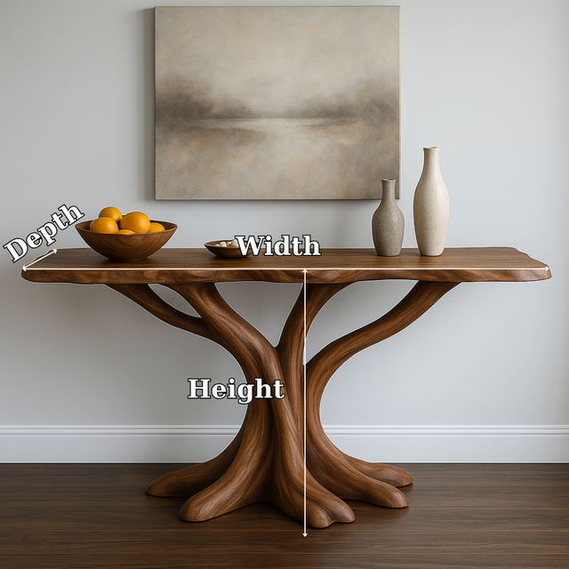 Handcrafted Solid Wood Console Table – Organic Twin Root Design for Contemporary Interiors