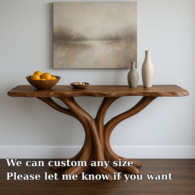 Handcrafted Solid Wood Console Table – Organic Twin Root Design for Contemporary Interiors