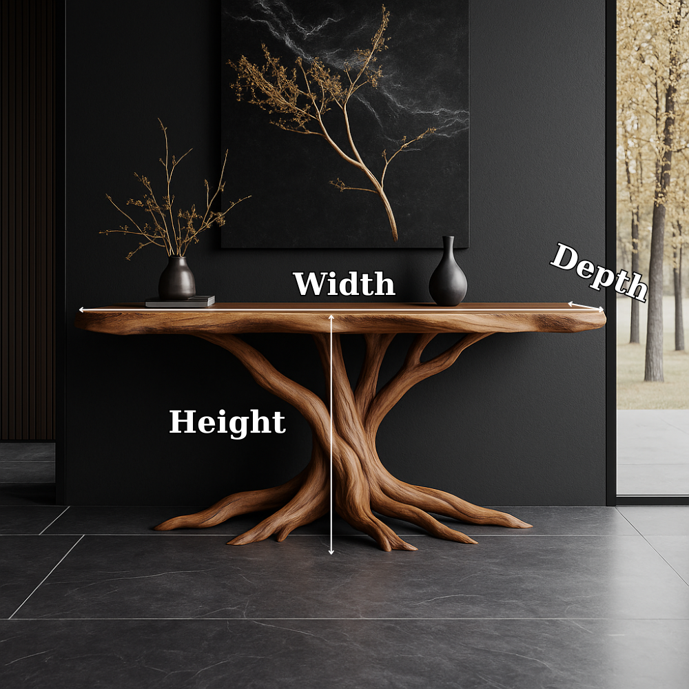 Handcrafted Solid Wood Console Table – Root-Inspired Organic Design for Luxury Living Spaces