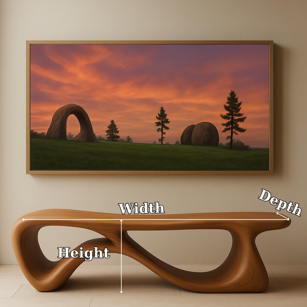 Handcrafted Solid Wood Bench – Modern Sculptural Flow Design for Contemporary Living Spaces