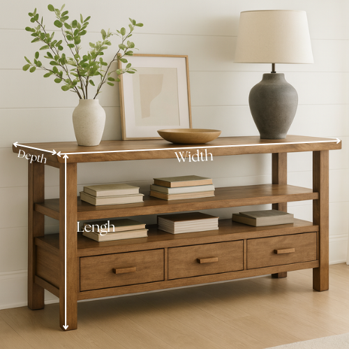 Handcrafted Solid Wood Console Table – Modern Rustic Elegance