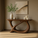 Handcrafted Solid Wood Harmony Console Table – Modern Organic Form