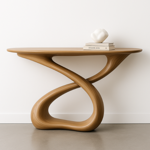Handcrafted Solid Wood Twistform Console Table – Contemporary Organic Design