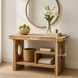 Handcrafted Solid Wood Sculptural Console Table – Organic Contemporary Form