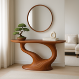 Handcrafted Solid Wood Zenflow Console Table – Modern Organic Form