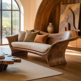 Handcrafted Solid Wood Sofa – Organic Modern Design