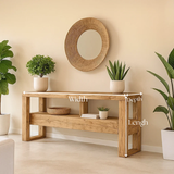 Handcrafted Solid Wood Console Table – Contemporary Organic Minimalism