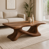 Organic Solid Wood Coffee Table – Handcrafted Sculptural Design