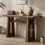 Handcrafted Solid Wood Sculptural Table, Console Table