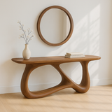 Handcrafted Solid Wood Solace Console Table – Contemporary Organic Design