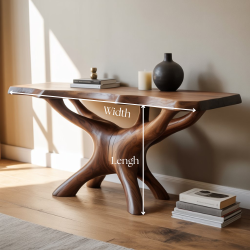 Handcrafted Solid Wood Root Console Table – Organic Sculptural Design