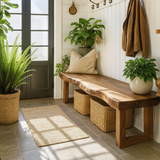Handcrafted Solid Wood Bench – Live-Edge Entryway Bench with Organic Charm