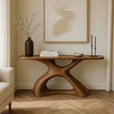 Handcrafted Solid Wood Aura Console Table – Modern Organic Form