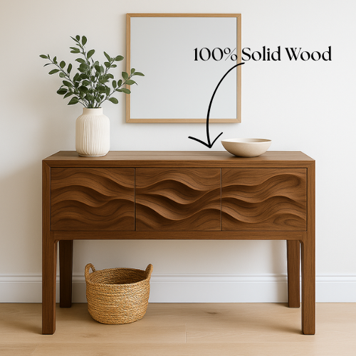 Console Table, Solid Wood Table, Pure Hardwood, Handcrafted.